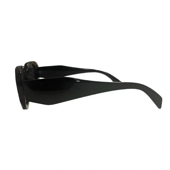 Trendy Rectangle Sunglasses Women/Men 90’s Retro Style Black 100% UV Protection - Picture 3 of 6